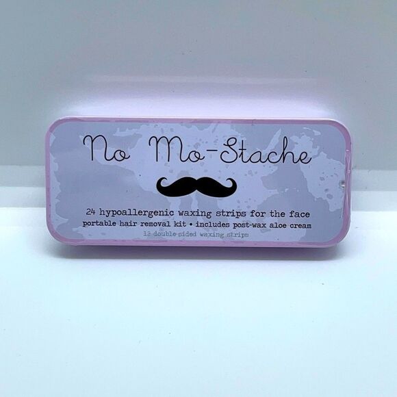 NIB No Mo-Stache (24) waxing strips portable kit - Picture 4 of 6